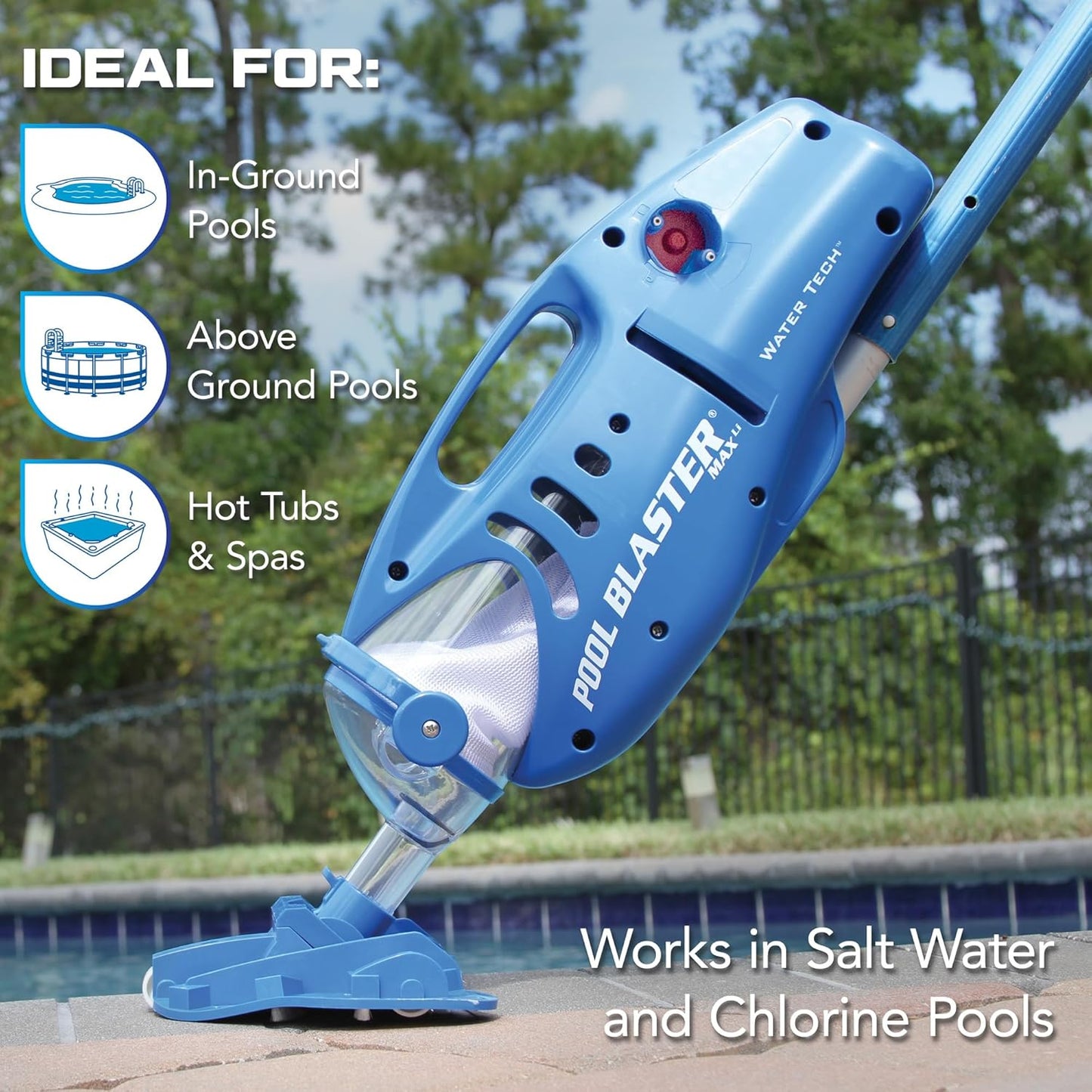 Water Tech Pool Blaster MAX Handheld Battery Swimming Pool/Spa Vacuum Cleaner