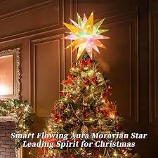 Smart 20' Christmas Star Tree Topper with Lights - 72 LED 3D Foldable Stars Shell 16 Million Colors Advanced App Control Music Sync with Remote Indoor Outdoor Decorations (Hollow Star)