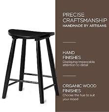 Maven Lane Luna Counter Stool in Rustic Black Wood Finish