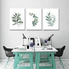 Lapremoly Large Canvas Wall Art For Living Room Modern Wall Decor For Bedroom Plants Green Leaves Wall Paintings Kitchen Home Decorations Pictures Bathroom Posters Prints Artwork Room Mural Works 20in x 28in