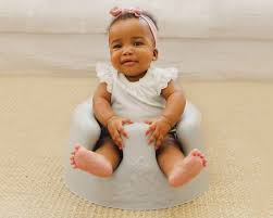 Bumbo Baby Floor Booster Seat Infant Soft Foam, Cool Gray