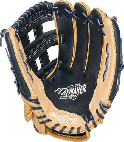 Rawlings Playmaker Series Youth Baseball Glove, Camel/Navy, 11.5 inch, Right Hand Throw