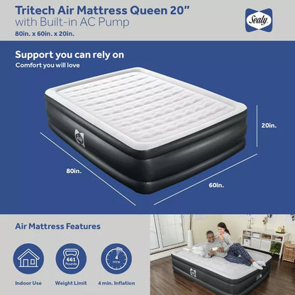 Sealy Tritech Inflatable Indoor or Outdoor Air Mattress