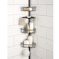 Mainstays 3-Shelf Tension Pole Steel Shower Caddy, Oil-Rubbed Bronze