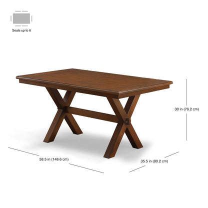 Better Homes & Gardens Maddox Crossing Dining Table, Brown Finish