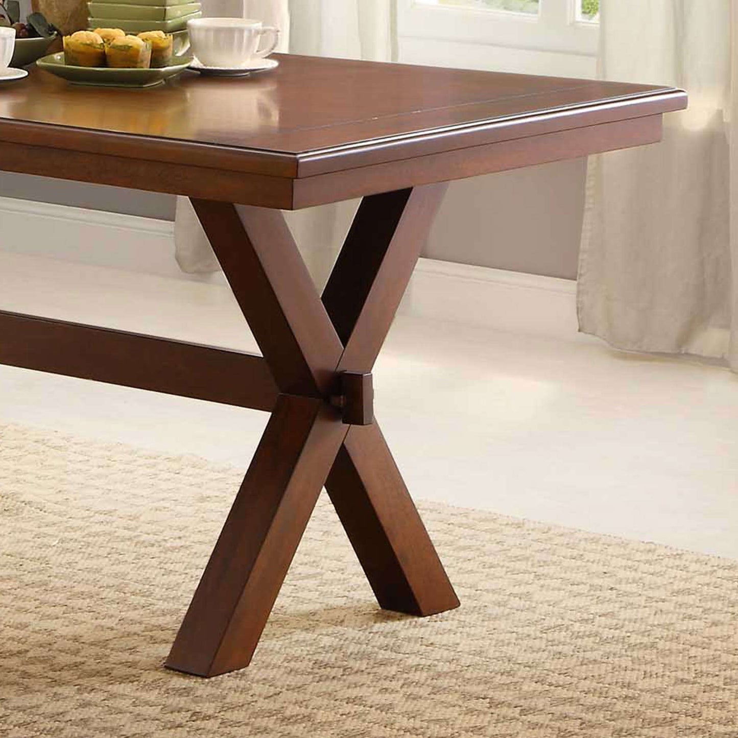 Better Homes & Gardens Maddox Crossing Dining Table, Brown Finish