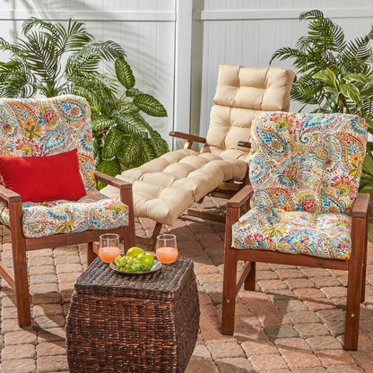 Jamboree Paisley 42 x 21in. OutdoorTufted Chair Cushion (Set of 2)