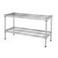 Design Ideas MeshWorks 2 Tier Full-Size Metal Storage Shelving Unit Rack, Silver