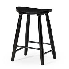 Maven Lane Luna Counter Stool in Rustic Black Wood Finish