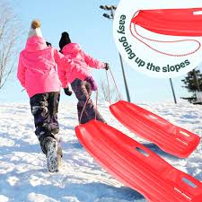 Slippery Racer Downhill Xtreme Toboggan Snow Sled, Red