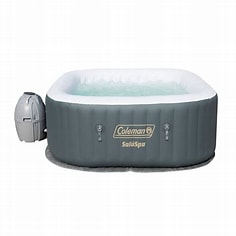 Coleman SaluSpa AirJet 4-6 person Inflatable Square Hot Tub with 114 Soothing Jets, Gray