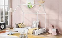 Twin Size House Bed Wood Bed - wf281435AAK